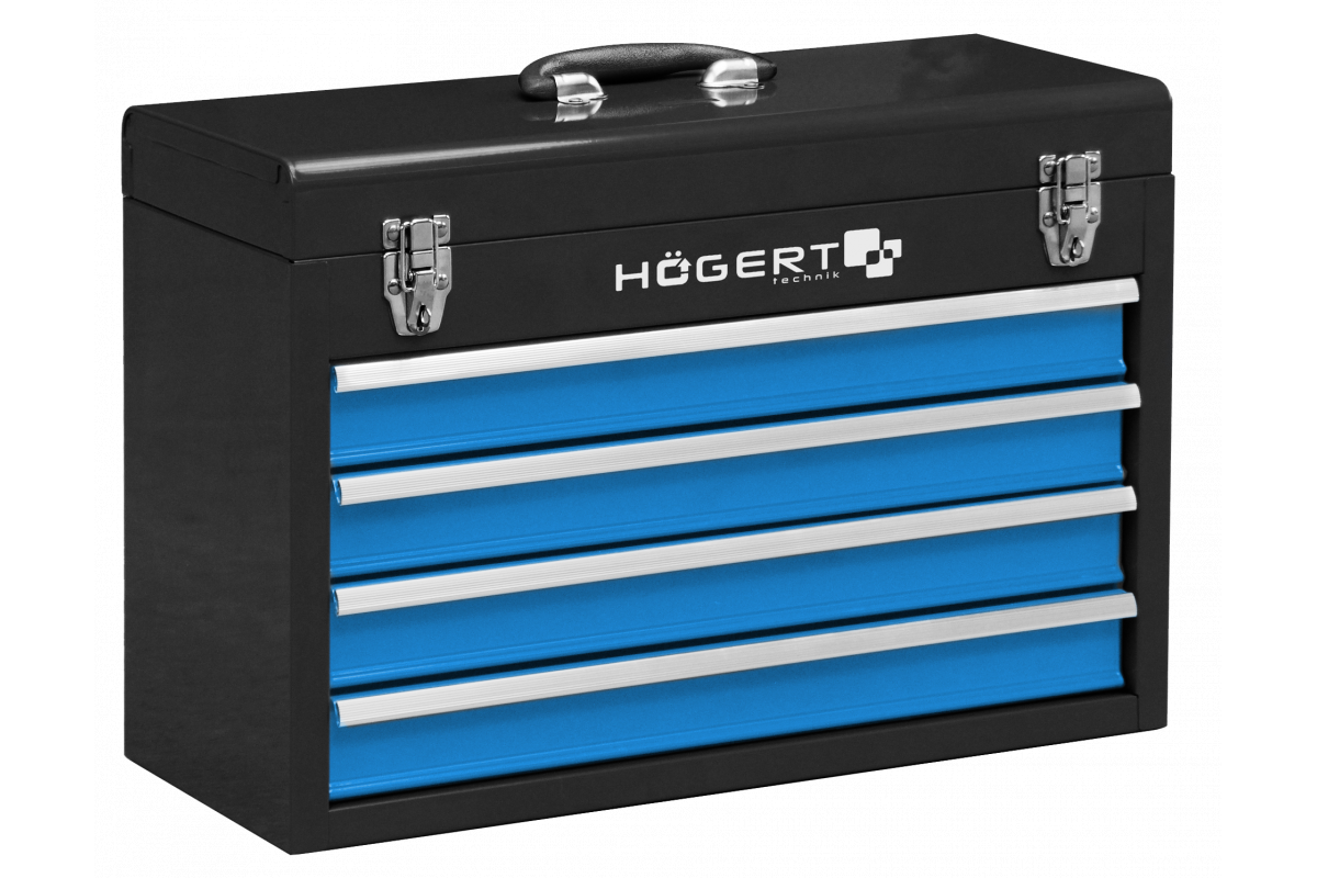 HOEGERT Ящик металлический инструментальный, 4 выдвежные секции
