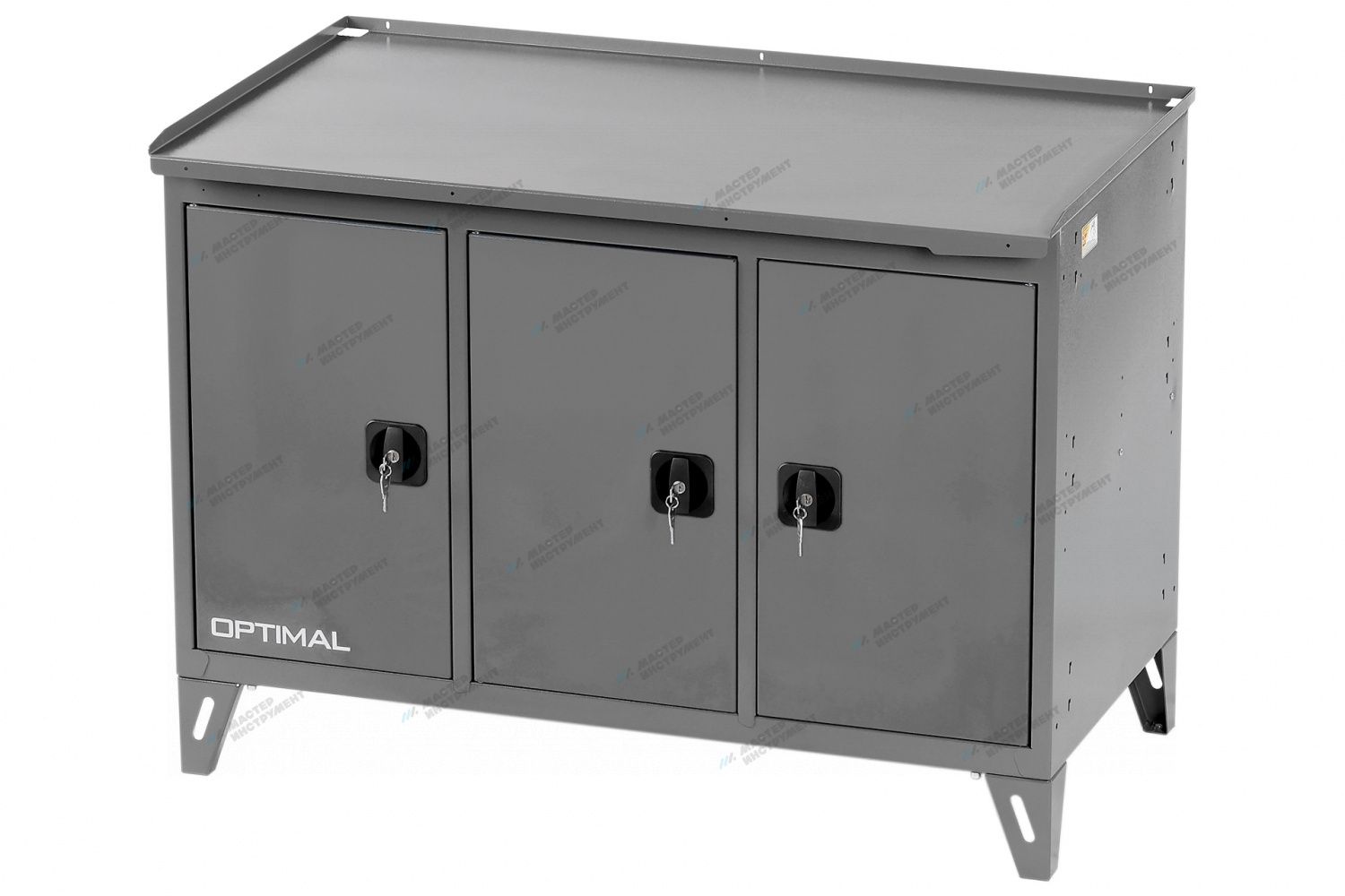Верстак слесарный трехтумбовый, 3 серые створки OPTIMAL NW303 7012/7015