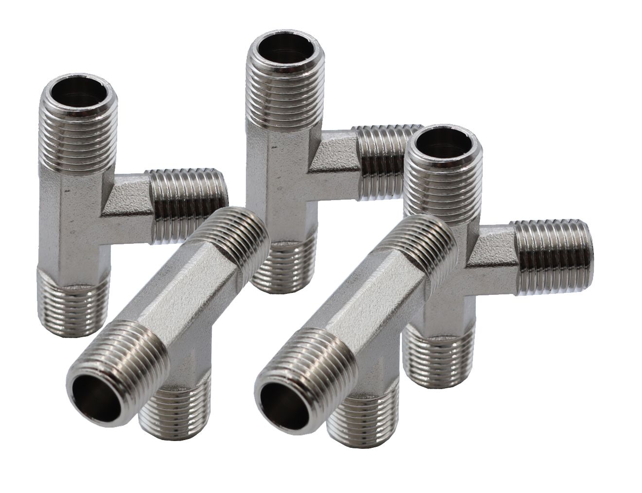 KraftWell KRW-TT14M3-5 Тройник резьбовой Т-образный M1/4" - M1/4" - M1/4", 5 шт