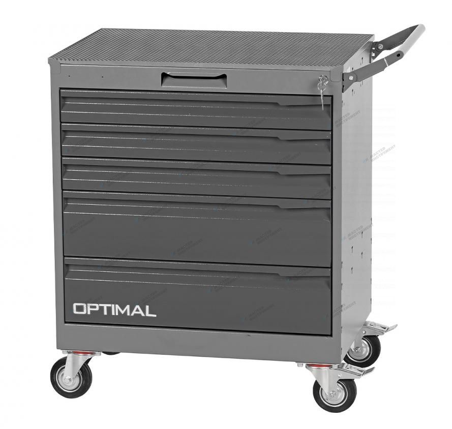 Тележка инструментальная, 5 выдвижных серых ящиков OPTIMAL NT225