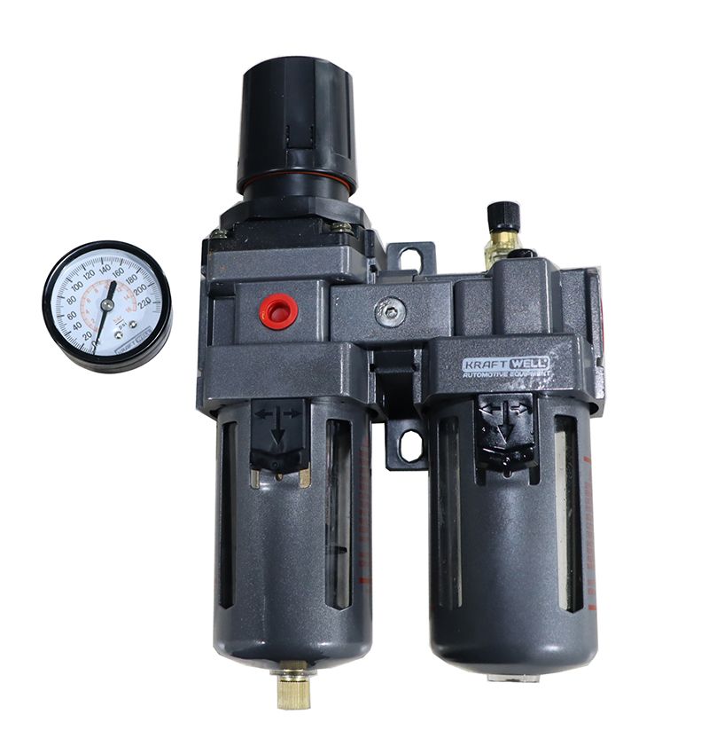 KraftWell KRW-FRL12C Фильтр-влагоотделитель с редуктором и лубрикатором, 1/2", до 16 бар, серия STD