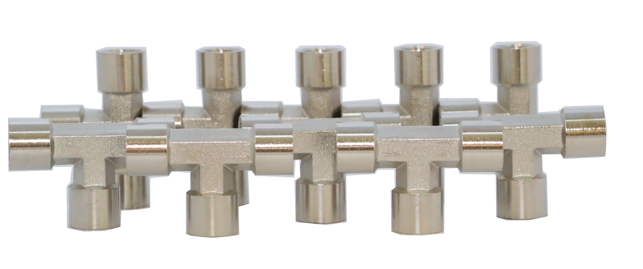 KraftWell KRW-TT14F3-10 Тройник резьбовой Т-образный F1/4" - F1/4" - F1/4", 10 шт