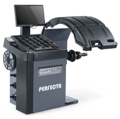 KraftWell PERFECTA KRW246E Балансировочный станок автомат с сенсорным дисплеем 21,5", пневмоприжим, лазер