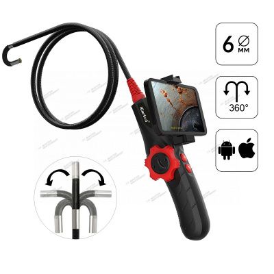 Видеоэндоскоп управляемый USB, 2Мп, 1920x1080, 1м, 6мм, 360° iCartool IC-V200