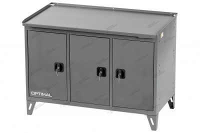 Верстак слесарный трехтумбовый, 3 серые створки OPTIMAL NW303 7012/7015