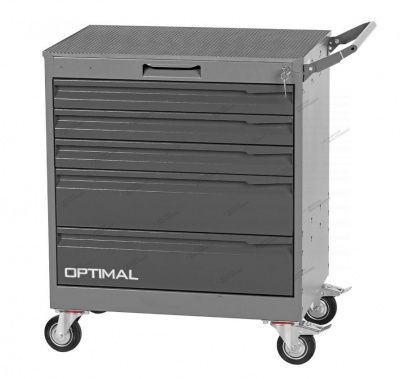 Тележка инструментальная, 5 выдвижных серых ящиков OPTIMAL NT225