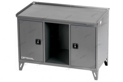 Верстак слесарный трехтумбовый, 2 серые створки OPTIMAL NW302 7012/7015
