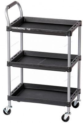 Тележка инструментальная, 3 пластиковые полки NORDBERG T12