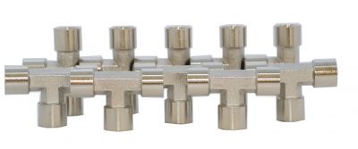 KraftWell KRW-TT14F3-10 Тройник резьбовой Т-образный F1/4" - F1/4" - F1/4", 10 шт